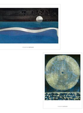 进口瑞士Fondation Beyeler*Max ernst蓝色银河月亮原版海报