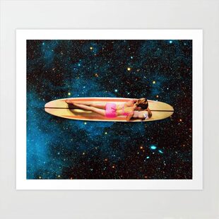 liveart 进口美国Eugenia Loli 宇宙星辰星际冲浪小众原版装饰画