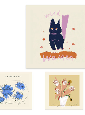 进口荷兰PSTR Studio小众插图艺术原版装饰画 Das Rotes Rabbit