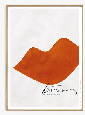 liveart进口荷兰mydeerartshop红色嘴唇BISOUS正版装饰画