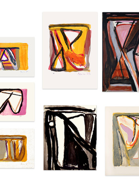 进口法国Maeght玛格画廊VAN VELDE Bram中古石版画艺术抽象装饰画