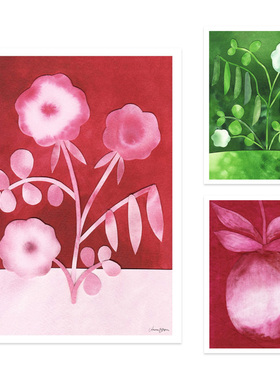 The poster club进口丹麦ANNA RAVN BJØRN水彩正版装饰画Plum