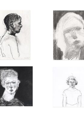 进口英国Rosenstiels画家Manny Woodard黑白简约人物原版装饰画