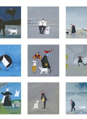 进口英国Rosenstiels*Jennifer Verny-Franks可爱插图小众装饰画