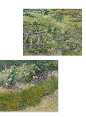 liveart梵高Vincent van Gogh 绿色草丛蝴蝶经典名画原版装饰画