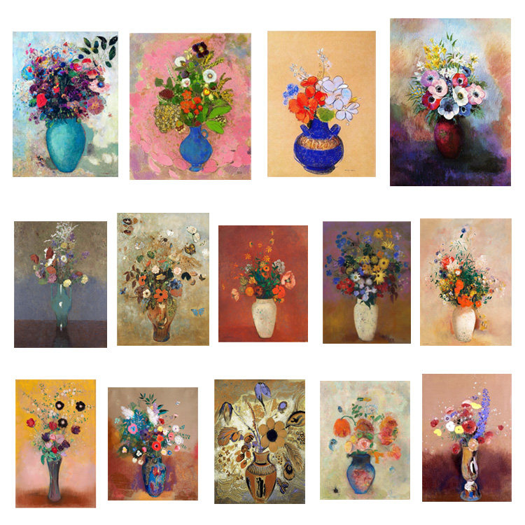 iveart法国艺术家Odilon Redon花卉花瓶经典名画原版装饰画