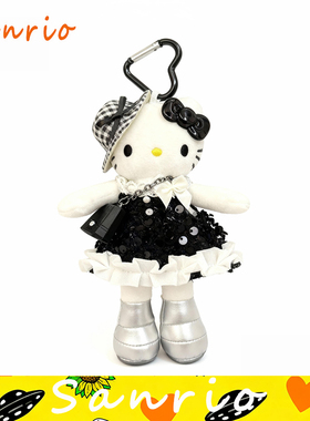新款日本正版helloKitty针织黑色短裙小香风长腿公仔玩偶包包挂件