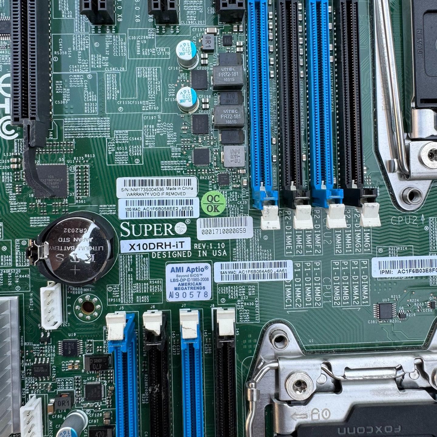 超微 X10DRH-iT服务器主板 支持E5-2600