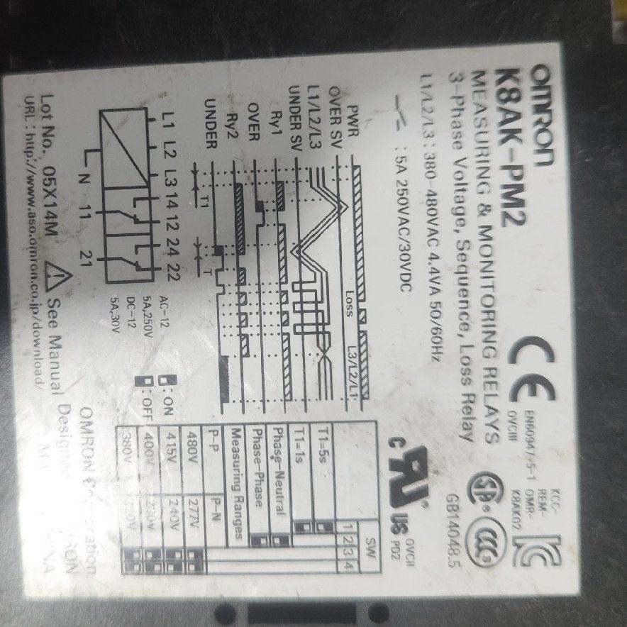 缺相保护器相序继电器K8AK-PM2拆机件 实物拍摄如