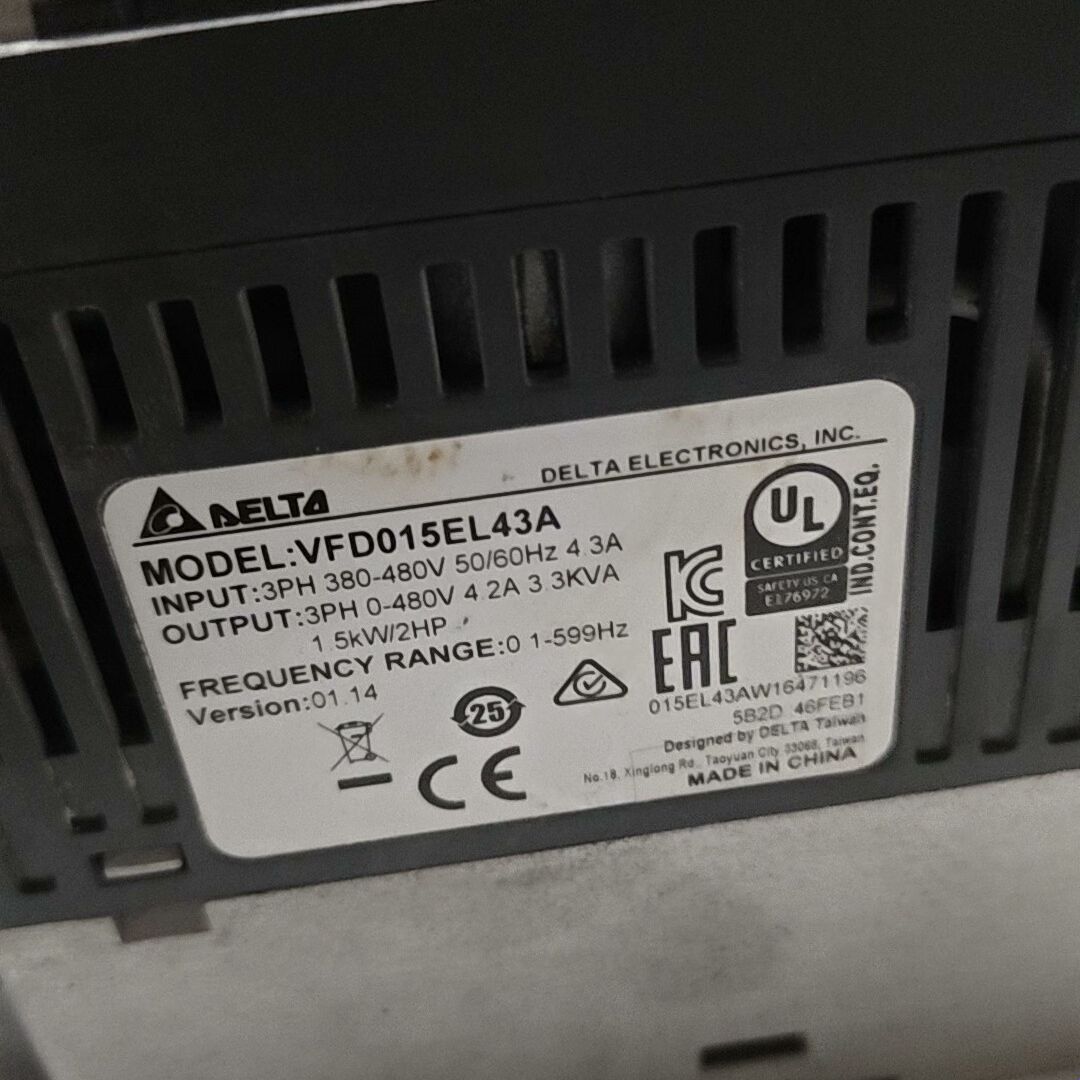 台达VFD007EL43A变频器 0.75KW 380V