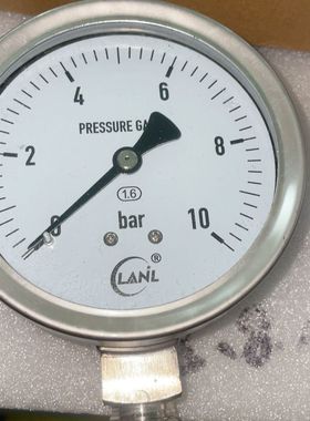 LANL压力表 直径100 量程0-10bar （0-1