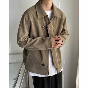轻熟风品质复古灯芯绒特色门襟飞机扣方领大码短款夹克mj625-p125，男装夹克，电商B288