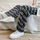 痞帅男裤九分夏款菱格宽松直筒阔腿裤仙气垂感冰丝休闲裤ck76-p50，男装休闲裤，电商B288