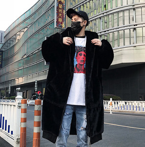 18冬潮流情侣加厚仿兔貂潮保暖加厚加棉中长款棉衣mj888-p175