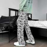 丝滑垂感高腰显瘦长裤男斑马褶皱洋气绒面休闲裤B288-ck92-p50，男装休闲裤，电商B288