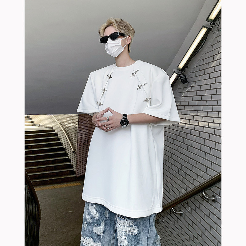 现货！25新飞机扣潮流插肩短袖男潮流垫肩T恤b288-dx80-p68,男装T恤,电商B288