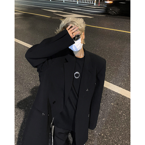 现货 25秋冬金属扣垫肩老钱风极简垫肩西服XZ13-P128图片