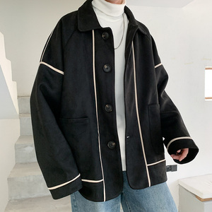 22新款港风鹿皮绒防风休闲夹克宽松显瘦风衣外套mj235-p118，男装夹克，电商B288