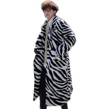 19凹造型立体裁剪斑马纹外套男冬季夹棉中长款毛呢大衣mj245-p180，男装毛呢大衣，电商B288