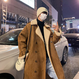 新麂皮绒羊羔毛皮毛一体加厚风衣复古长款大衣MJ516-P185，男装风衣，电商B288