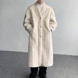 23秋冬立体麻花长款老钱浴袍风仿貂毛麂皮绒皮草MJ1002-P218现货，女装皮草，电商B288