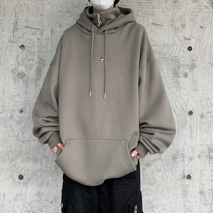 23春双层领金属设计感男女连帽宽松卫衣B288-WY14-P88图片