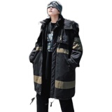 冬季工装加厚拼接大毛领棉衣男潮流中长款宽松风衣外套mj351-p178，男装风衣，电商B288