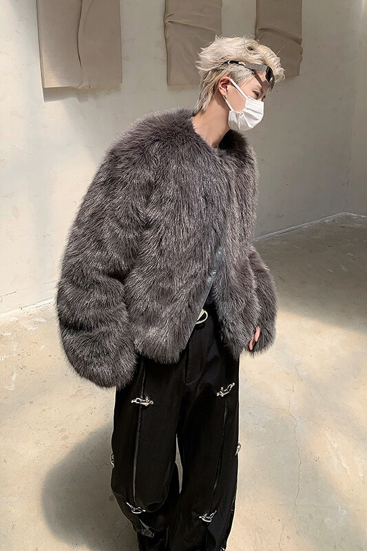 23秋冬男士加厚保暖仿狐狸毛加棉保暖上衣棉服MJ993-P70现货,男装棉衣,电商B288