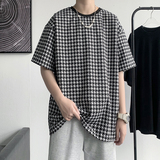 21夏季新款男士T恤宽松黑白千鸟格夏装短袖b288-tx03-p30，男装T恤，电商B288