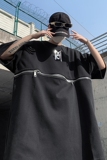 现货！25金属拉链垫肩短袖T恤男夏季宽松圆领大码半袖DX21-P58，男装T恤，电商B288