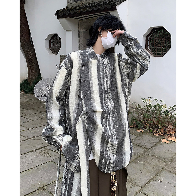 24春夏男士晕染新中式斜门襟衬衫CS37-P95图片