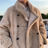 羊羔毛外套冬季仿水貂绒大衣加厚皮毛一体风衣现货-mj624-p145，男装风衣，电商B288