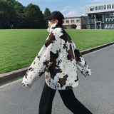 外套冬保暖仿皮草加绒奶牛纹棉衣潮男花风衣毛毛棉服mj379-p135，男装风衣，电商B288