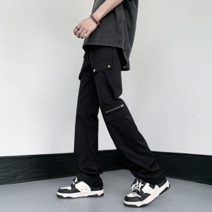 23秋冬多口袋暗黑高街微喇显瘦高个子休闲长裤ck119-p68现货图片