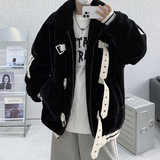 皮扣装饰重工加绒加棉仿兔毛棉服外套大码毛毛衣B288-MJ606-P155，男装针织衫/毛衣，电商B288