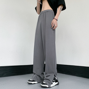 23新夏冰丝针织高个子休闲裤男垂感阔腿开叉高级感西裤CK121-P58，男装西裤，电商B288