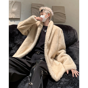 23秋冬男士贵气老钱复古风保暖仿貂毛加棉皮草MJ994-P178现货图片