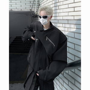 23秋季解构小众金属拉链短款夹克高街男士风衣外套JK05-P125现货图片