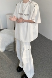 现货！25夏季重磅金属字飞机扣T恤潮垫肩高品质短袖DX36-P68，男装T恤，电商B288