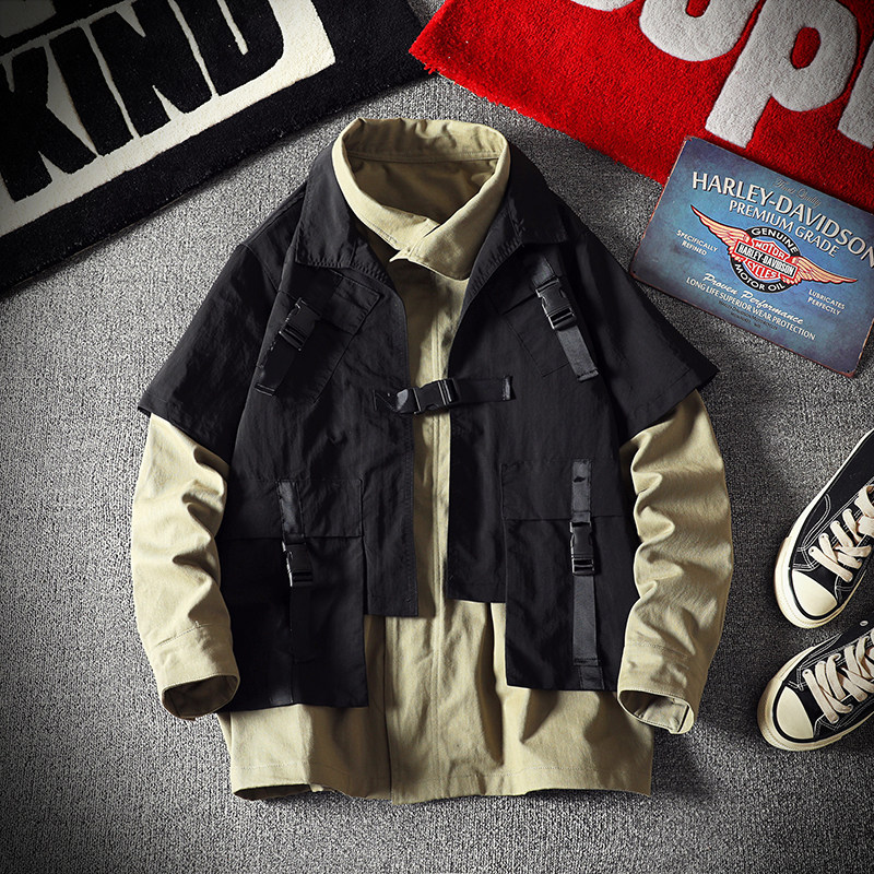 22秋机能风工装夹克两件套马甲日系大码冲锋衣B288-MJ353-P138，男装夹克，电商B288