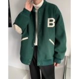 22秋冬新款男士上衣棒球服宽松毛呢潮流加厚夹克外套MJ678---P128，男装夹克，电商B288