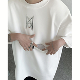 现货！25金属拉链垫肩短袖T恤男夏季宽松圆领大码半袖DX21-P58，男装T恤，电商B288