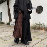 24春季新中式男士设计感书法飘逸裙裤阔腿裤QK01-P98，男装休闲裤，电商B288