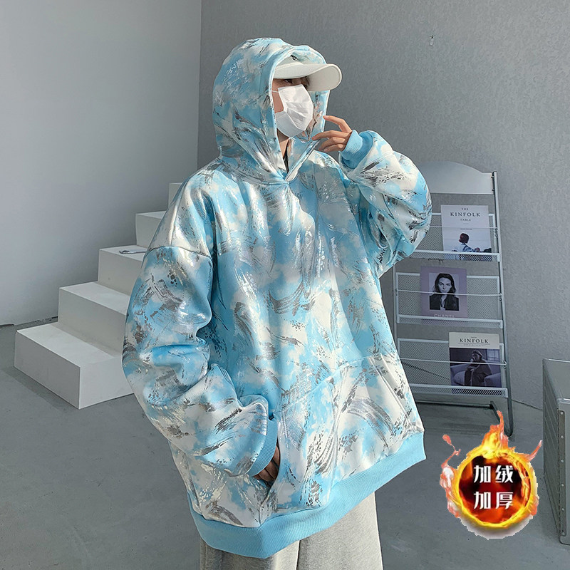 冬季新烫金连帽卫衣宽松学生定制图案加绒套头衣服B288-WY05-P78,男装卫衣,电商B288