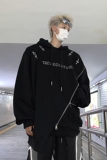 23秋冬男士飞机扣子拉链不规则下摆重磅暗黑垫肩卫衣mj926-p98现，男装卫衣，电商B288