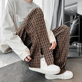 秋冬老花复古休闲嘻哈直筒长裤男休闲开叉褶皱裤潮B288-ck93-p55，男装休闲裤，电商B288