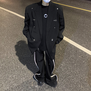 24春季新款飞机扣设计感垫肩解构男士西服XZ15-P138现货图片