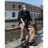 现货！25夏金属印字飘带设计短袖小众暗黑高街T恤男DX69-P65，男装T恤，电商B288