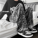 豹纹休闲裤22夏款显瘦丝滑金丝绒男士亮面港风裤子b288-ck88-p50，男装休闲裤，电商B288