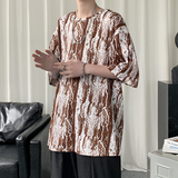 冰丝扎染印花T恤男短袖大码薄款宽松港风五分袖潮tx11-p30，男装T恤，电商B288